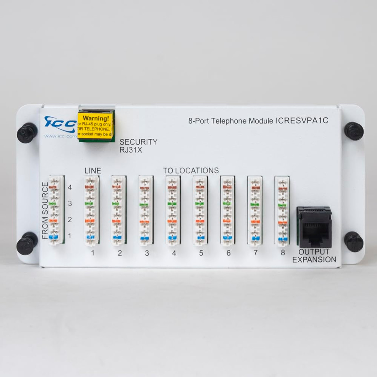 ICC Telephone Expansion Module with Steel Bracket in RJ-31X and 8 Ports