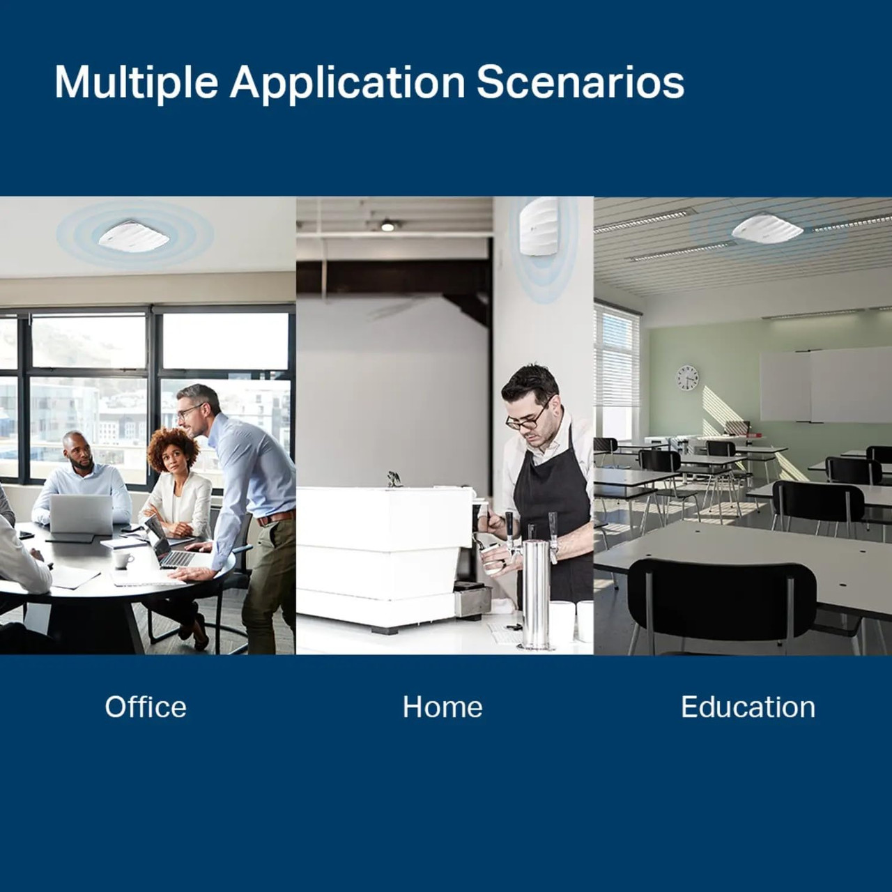 TP-Link EAP225 Omada AC1350 Gigabit Wireless Access Point Business WiFi Solution w/ Mesh Support, Seamless Roaming & MU-MIMO PoE Powered SDN Integrated Cloud Access & Omada App White