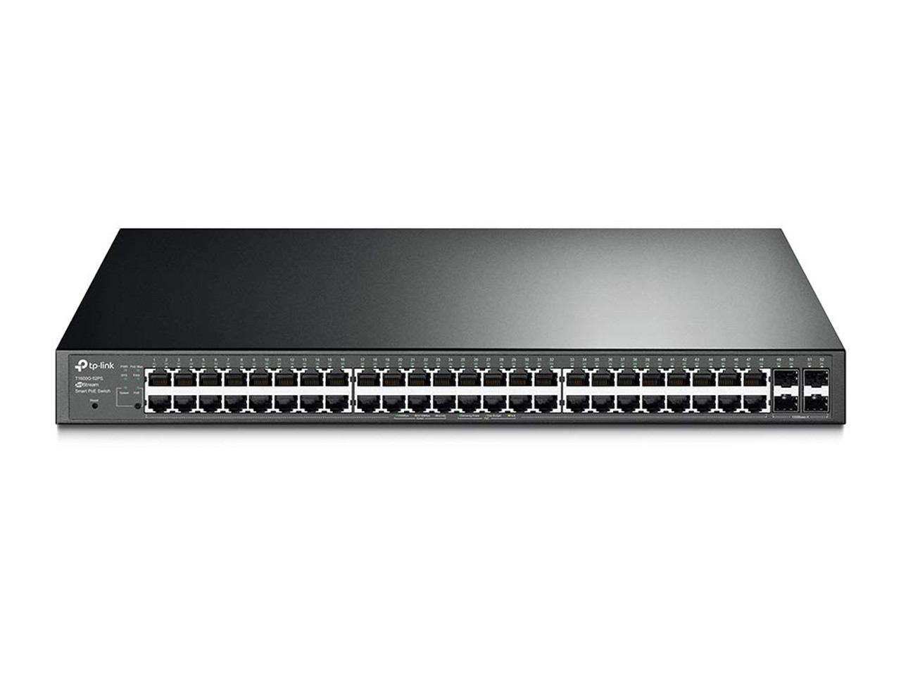 TP-Link 48 port gigabit PoE switch | 48 PoE+ Port @384W, w/ 4 SFP Slots | Smart Managed | Limited Lifetime Protection | Support L2/L3/L4 QoS, IGMP and LAG | IPv6 and Static Routing (T1600G-52PS)