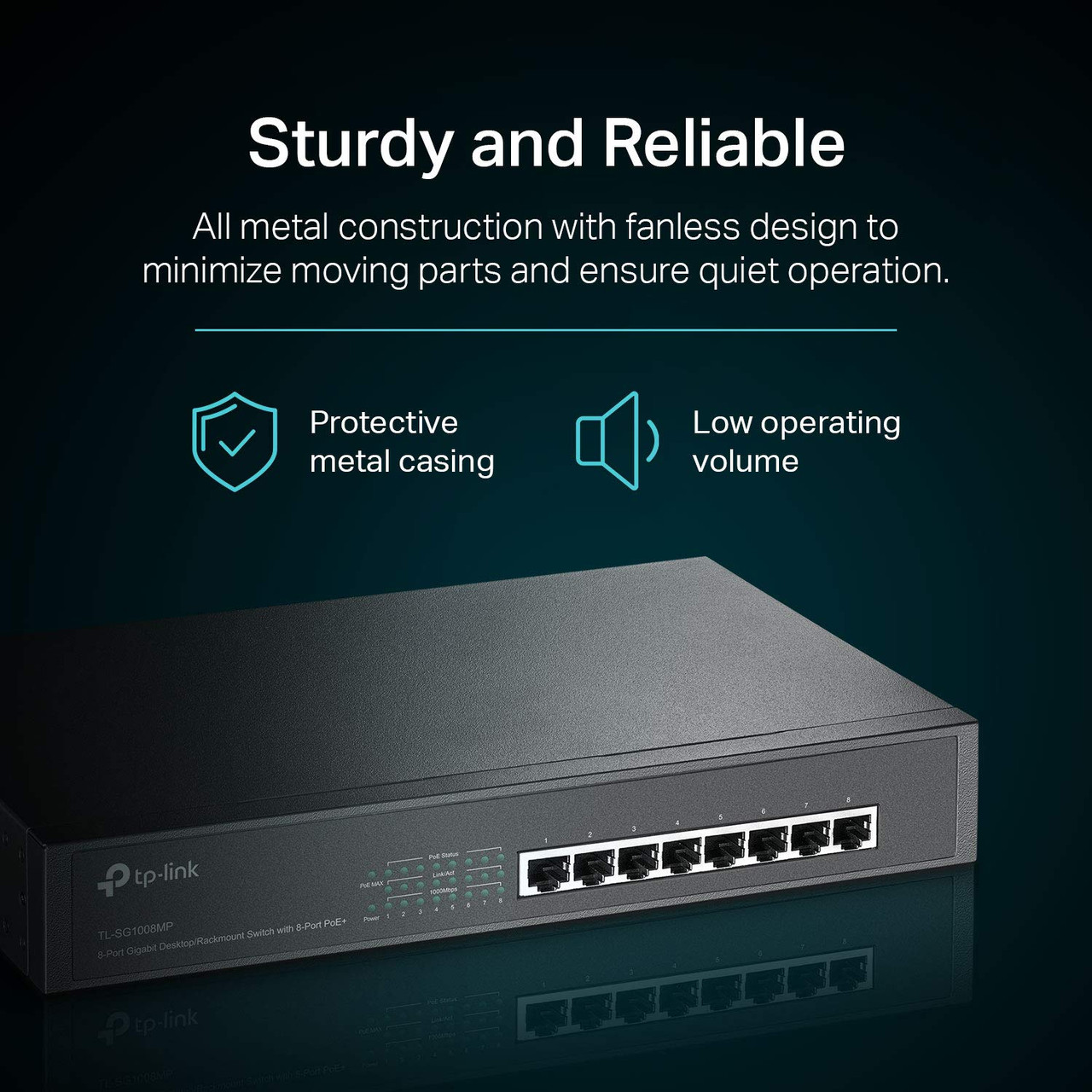 TP-Link TL-SG1008MP 8 Port Gigabit PoE Switch 8 PoE+ Ports @153W Rackmount Plug & Play Sturdy Metal Shielded Ports Overload Protection w/ Port Priority