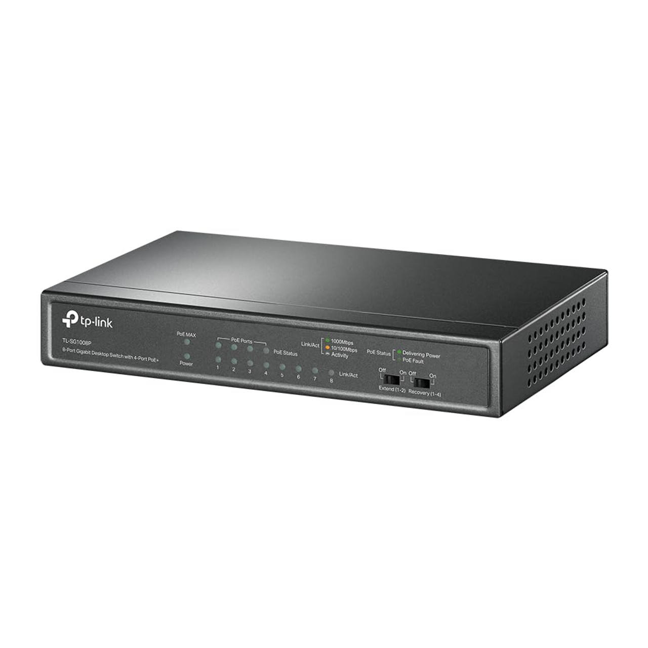 TP-Link TL-SG1008P | 8 Port Gigabit PoE Switch | 4 PoE+ Ports @64W | Desktop | Plug & Play | Sturdy Metal w/ Shielded Ports | Fanless | QoS & IGMP Snooping,Black