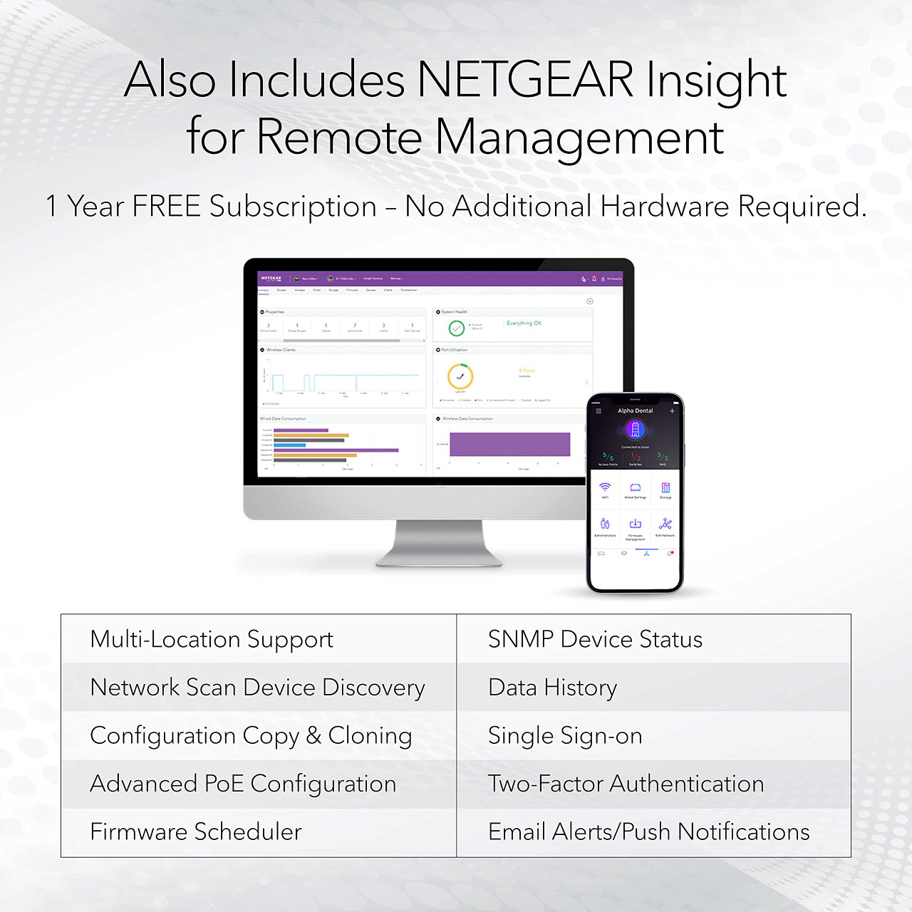 NETGEAR 28-Port PoE Gigabit Ethernet Smart Switch (GS728TP) - Managed, Optional Insight Cloud Management, 24 x PoE+ @ 190W, 4 x 1G SFP, Desktop or Rackmount, and Limited Lifetime Protection