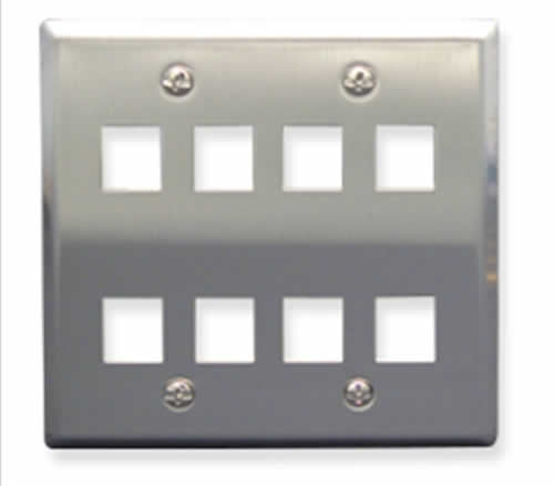 IC107DF8SS 8 PORT FACEPLATE STAINLESS