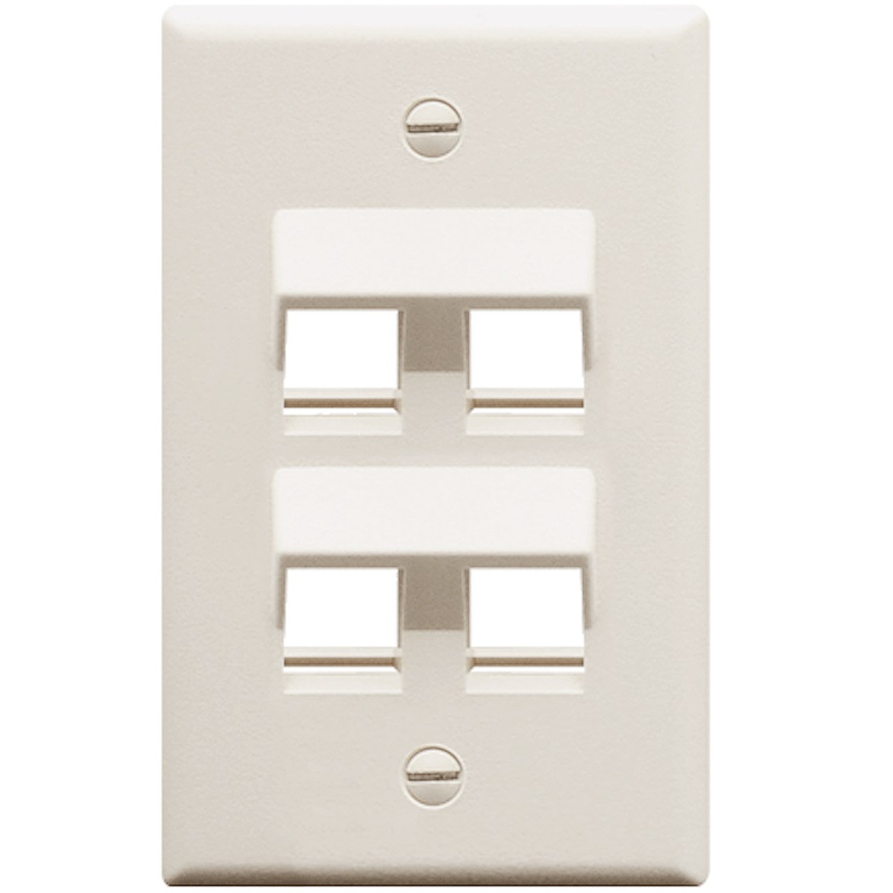 FACEPLATE  ANGLED  1-GANG  4-PORT  WHITE