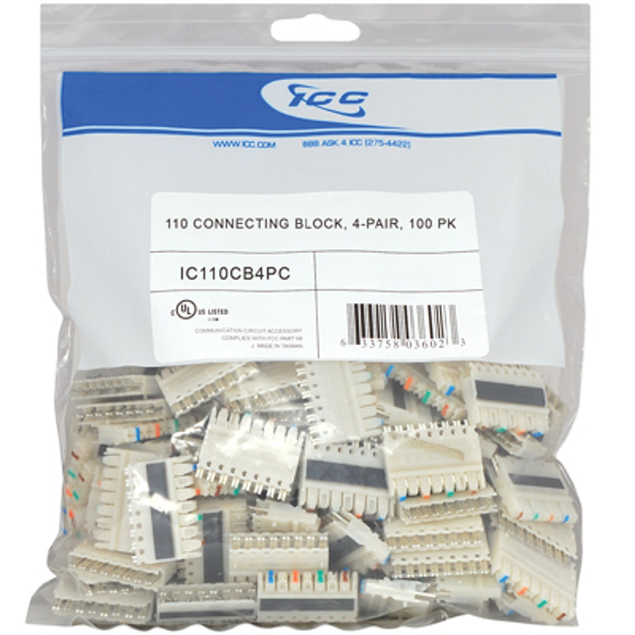 110 CONNECTING BLOCK  4-PAIR  100 PK