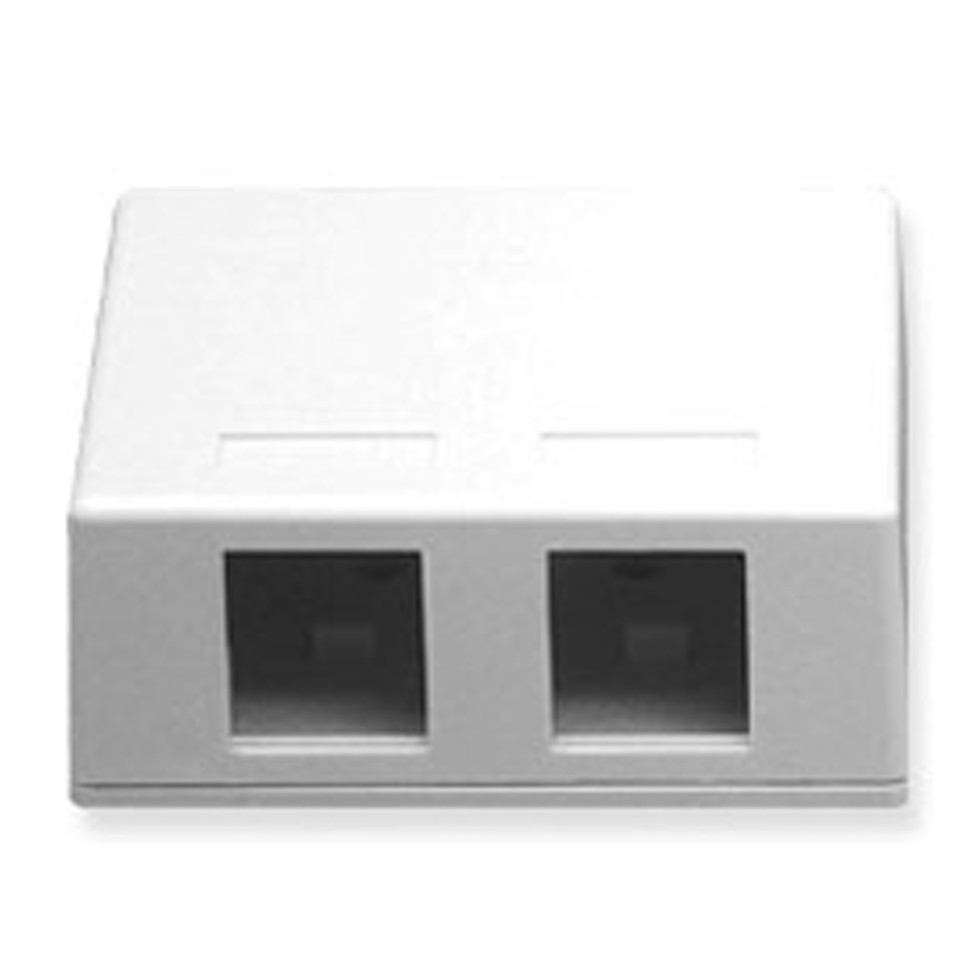 SURFACE MOUNT BOX  2-PORT  WHITE