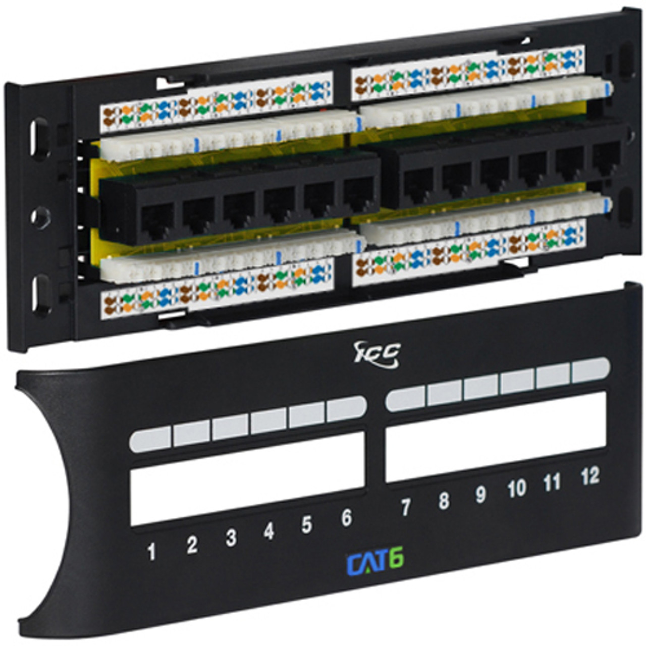 PATCH PANEL  CAT 6 FRONT  12 PORT