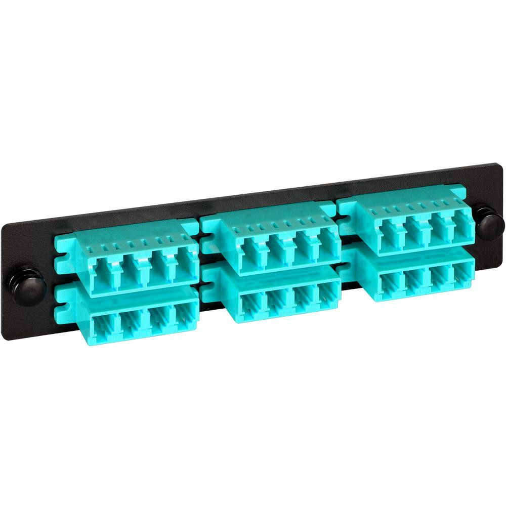 ADAPTER PANEL  6-QUAD LC  24F  AQUA  10G