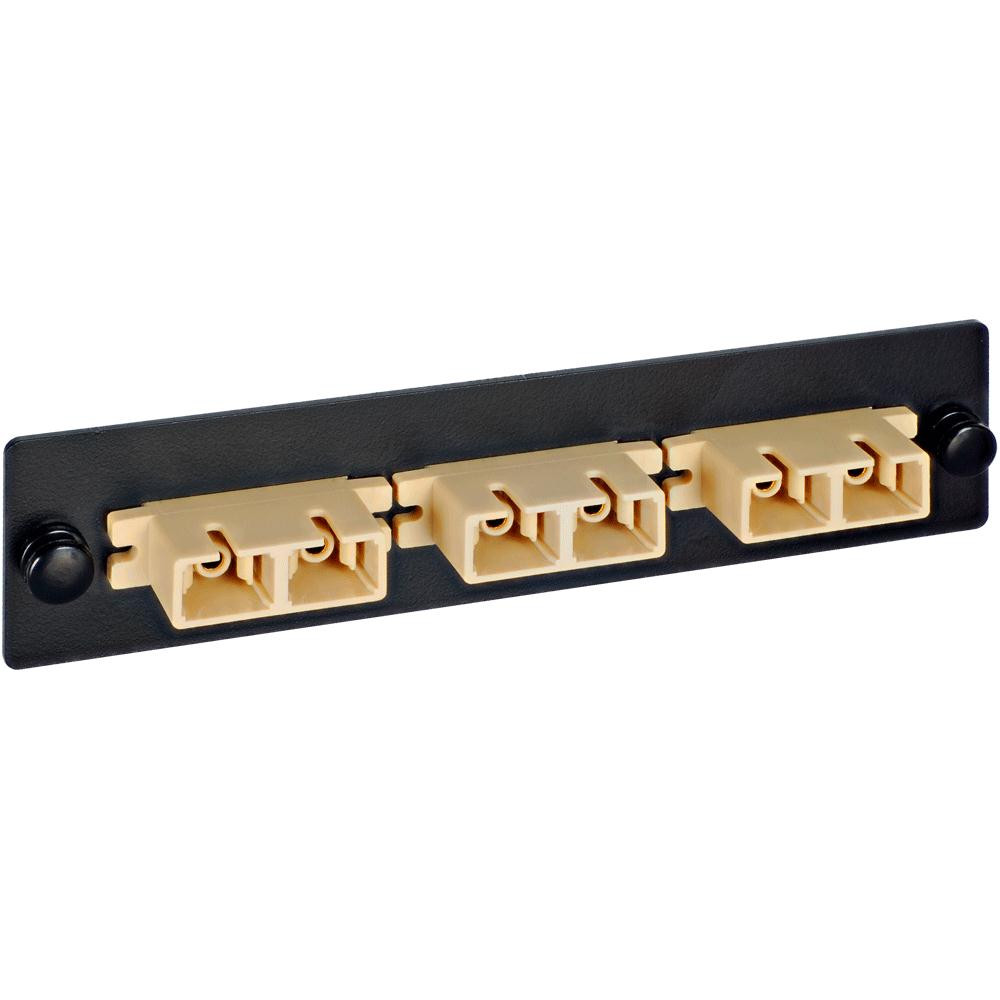 ADAPTER PANEL  6-SIMPLEX SC  METAL BLACK