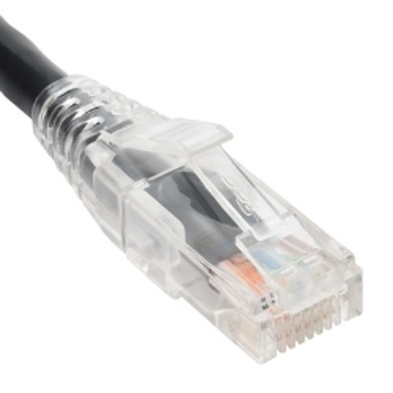 PATCH CORD  CAT5e  CLEAR BOOT  7  BLACK