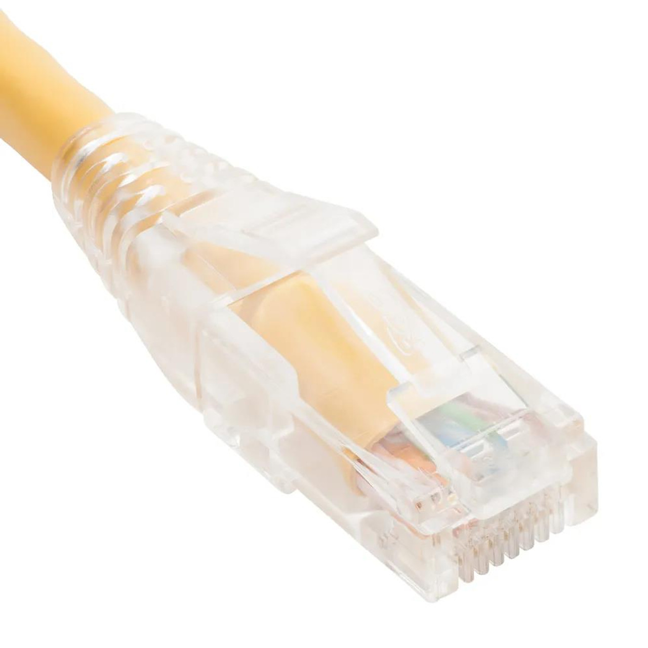 PATCH CORD CAT5e CLEAR BOOT 1  YELLOW