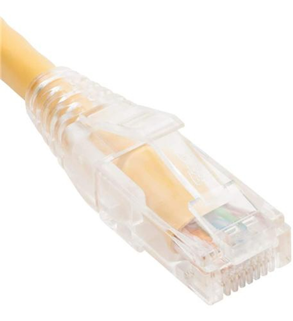PATCH CORD CAT5e CLEAR BOOT 10  YELLOW