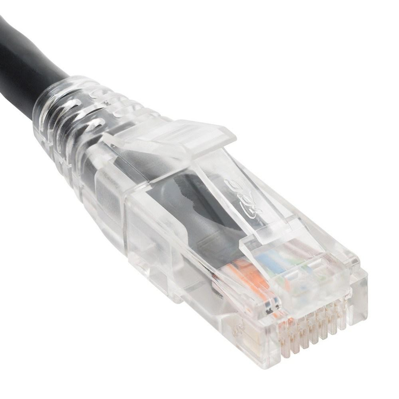 PATCH CORD CAT6 CLEAR BOOT 3  BLACK