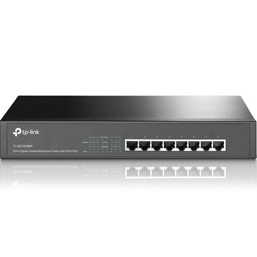 TP-Link TL-SG1008MP 8 Port Gigabit PoE Switch 8 PoE+ Ports @153W Rackmount Plug & Play Sturdy Metal Shielded Ports Overload Protection w/ Port Priority