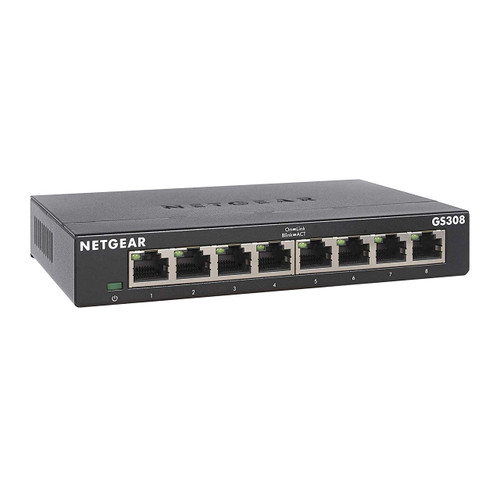 NETGEAR 8-Port Gigabit Ethernet Unmanaged Switch (GS308) - Home Network Hub, Office Ethernet Splitter, Plug-and-Play, Silent Operation, Desktop or Wall Mount