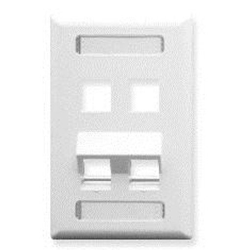 FACEPLATE  ID  ANGLED  1-GANG  4-PORT WH