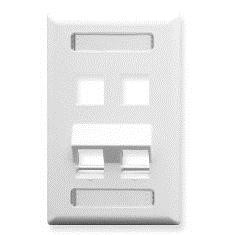 FACEPLATE  ID  ANGLED  1-GANG  4-PORT WH