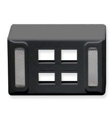 FACEPLATE  FURNITURE  UNIV  4-PORT BLACK