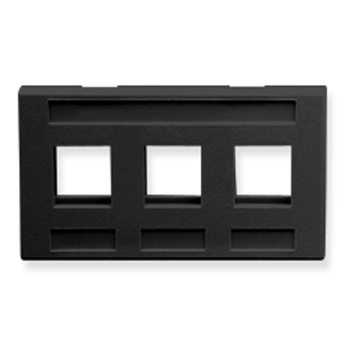 FACEPLATE  FURNITURE  3-PORT  BLACK