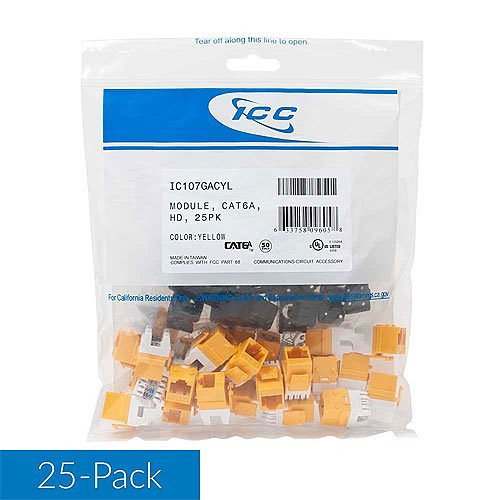 MODULE  CAT6A  HD  25PK  YELLOW