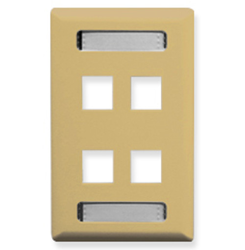 FACEPLATE  ID  1-GANG  4-PORT  IVORY