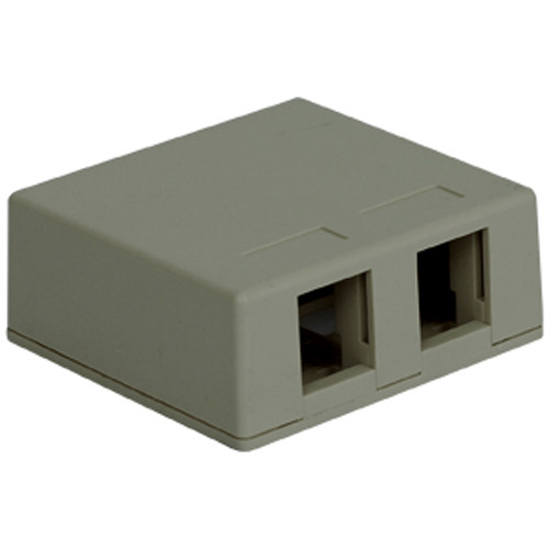 SURFACE MOUNT BOX  2-PORT  GRAY