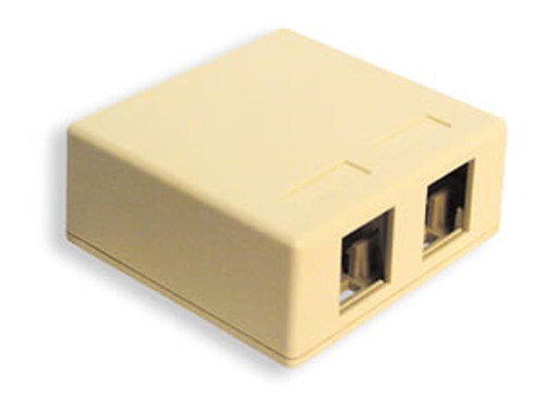 SURFACE MOUNT BOX  2-PORT  IVORY