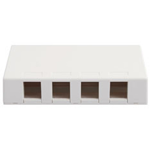 SURFACE MOUNT BOX  4 PORT  WHITE
