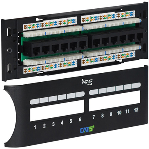 PATCH PANEL  CAT 5e FRONT  12 PORT