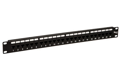 PATCH PANEL CAT 5e  FEED-THRU 24-P 1RMS