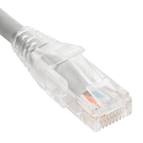 PATCH CORD CAT6 CLEAR BOOT 5  GRAY