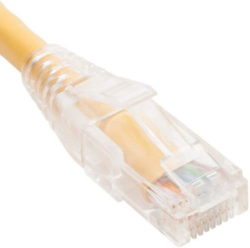 PATCH CORD CAT6 CLEAR BOOT 5  YELLOW