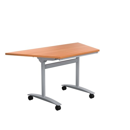 One Tilting Table Beech Trapezoidal Top