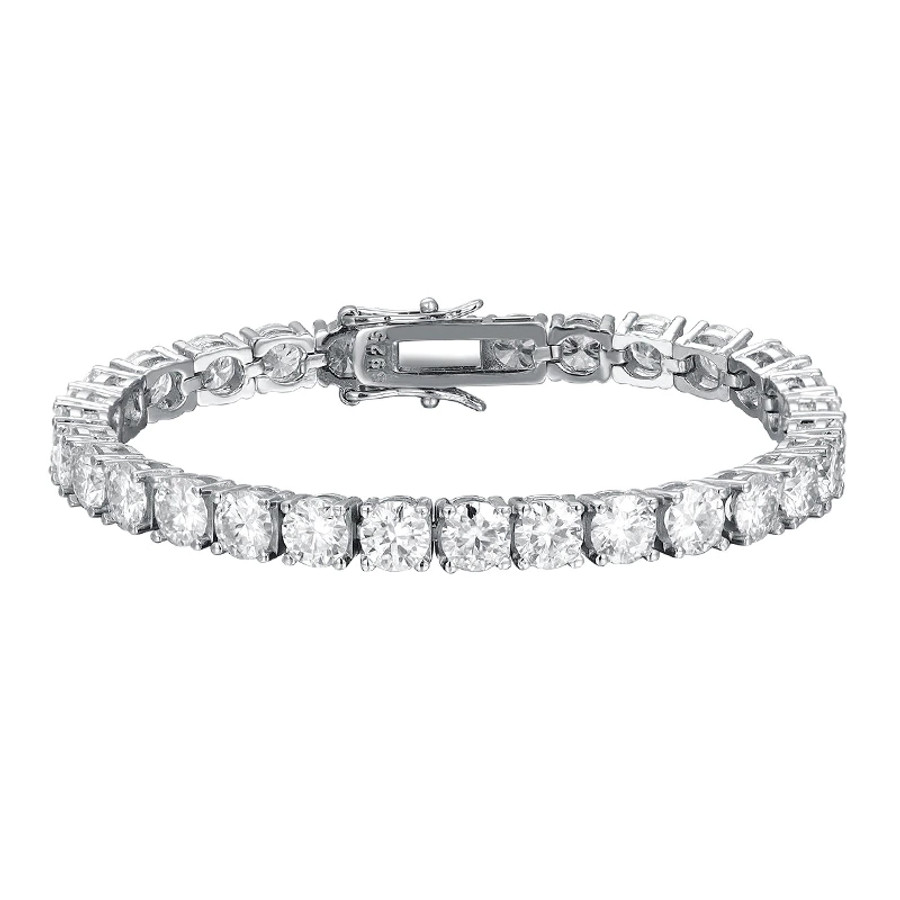 Moissanite Tennis Bracelet 5.5 to 19.5-Carats GRA Lab Certified Moissanite 3mm, 4mm, 5mm, 6mm, 8mm, 10mm