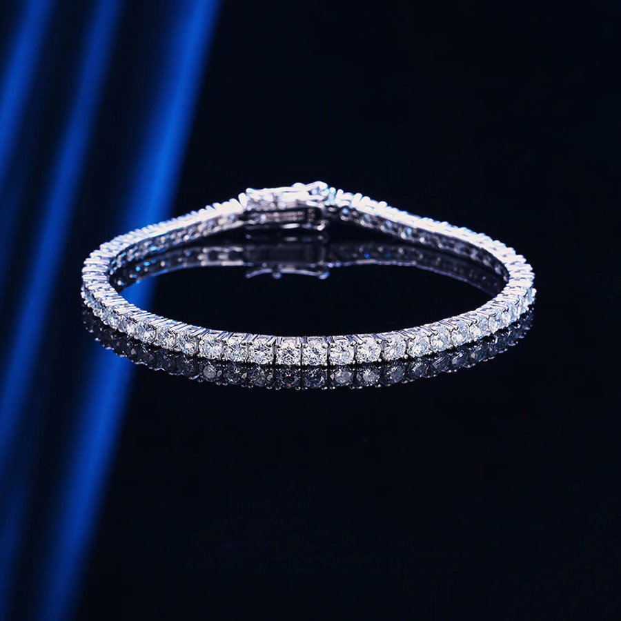 Moissanite Tennis Bracelet 5.5 to 19.5-Carats GRA Lab Certified Moissanite 3mm, 4mm, 5mm, 6mm, 8mm, 10mm
