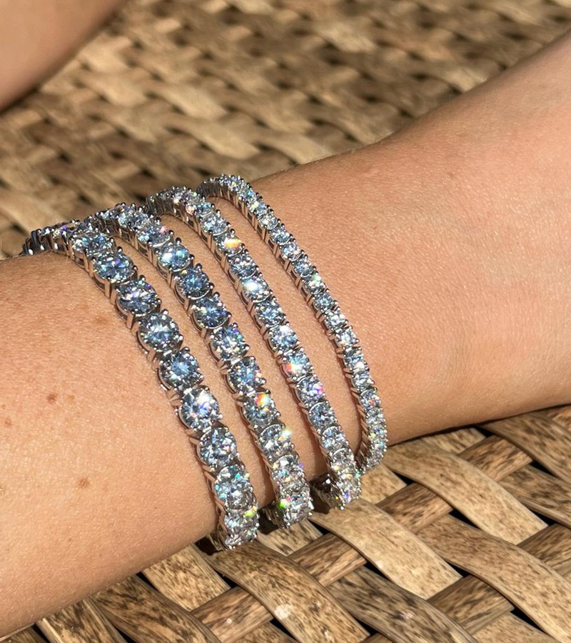 Moissanite Tennis Bracelet 5.5 to 19.5-Carats GRA Lab