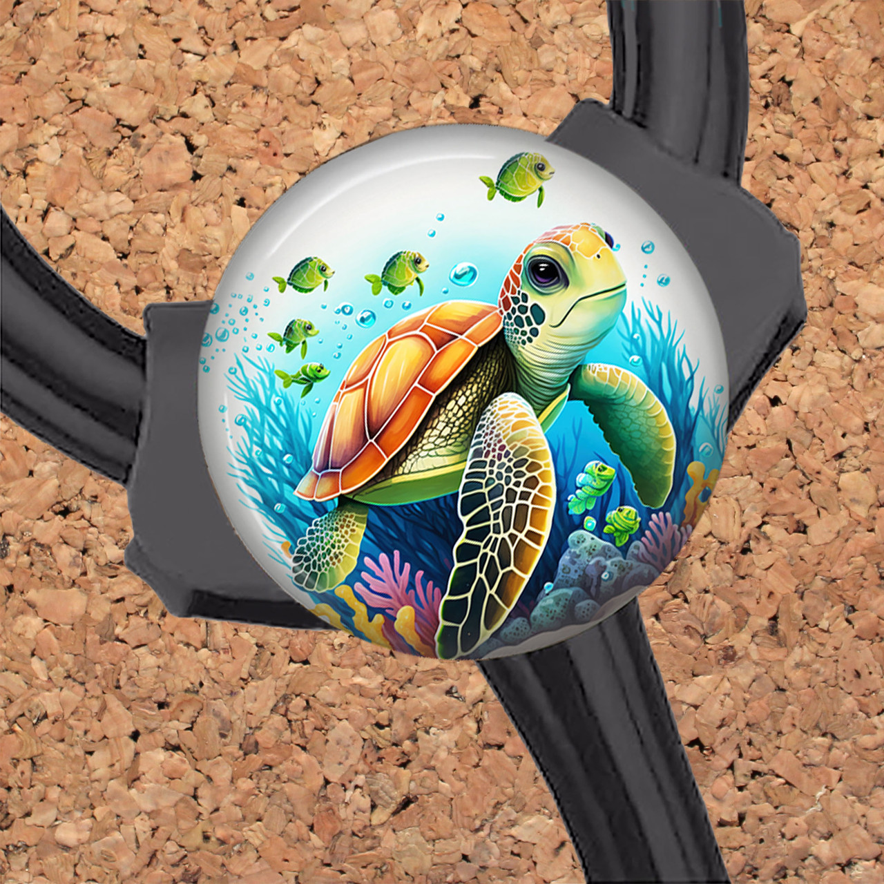 Vibrant Sea Turtle Retractable ID Badge Reel, Lanyard, or Carabiner