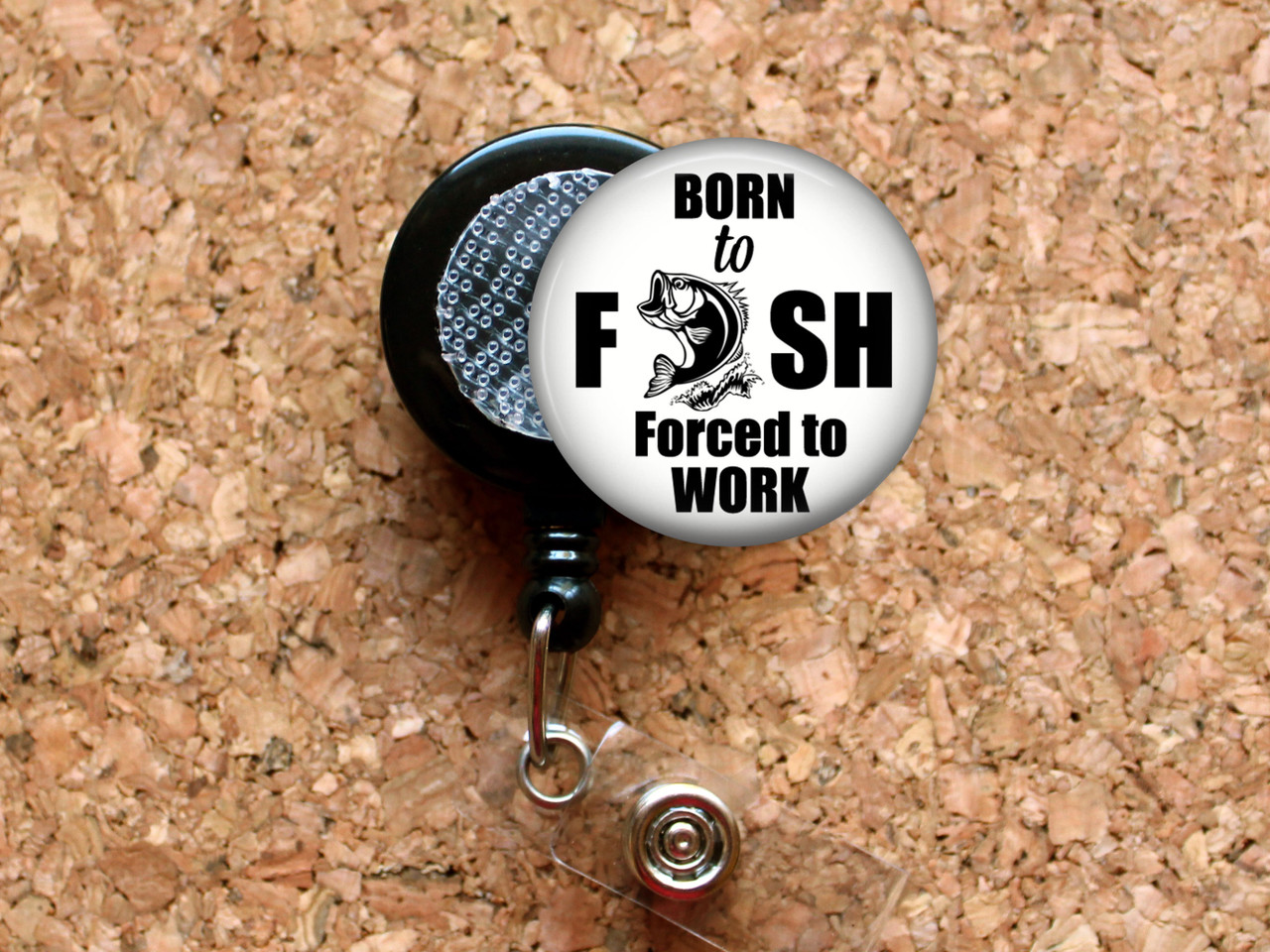 Fishing Retractable ID Badge Reel, Lanyard, or Carabiner - The Badge Patch  (A Crystal Garden LLC)