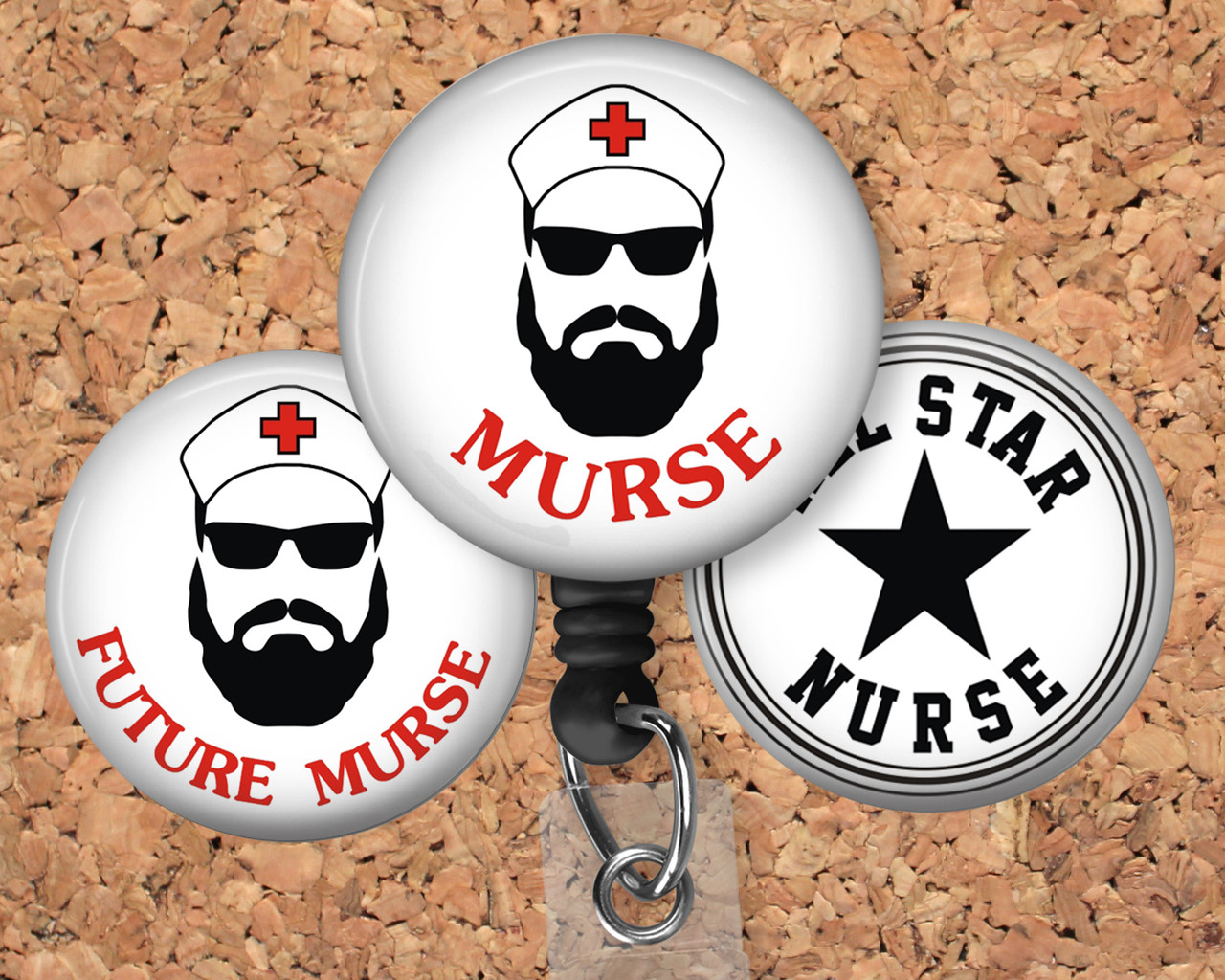 Murse Retractable ID Badge Reel, Lanyard, or Carabiner - The Badge