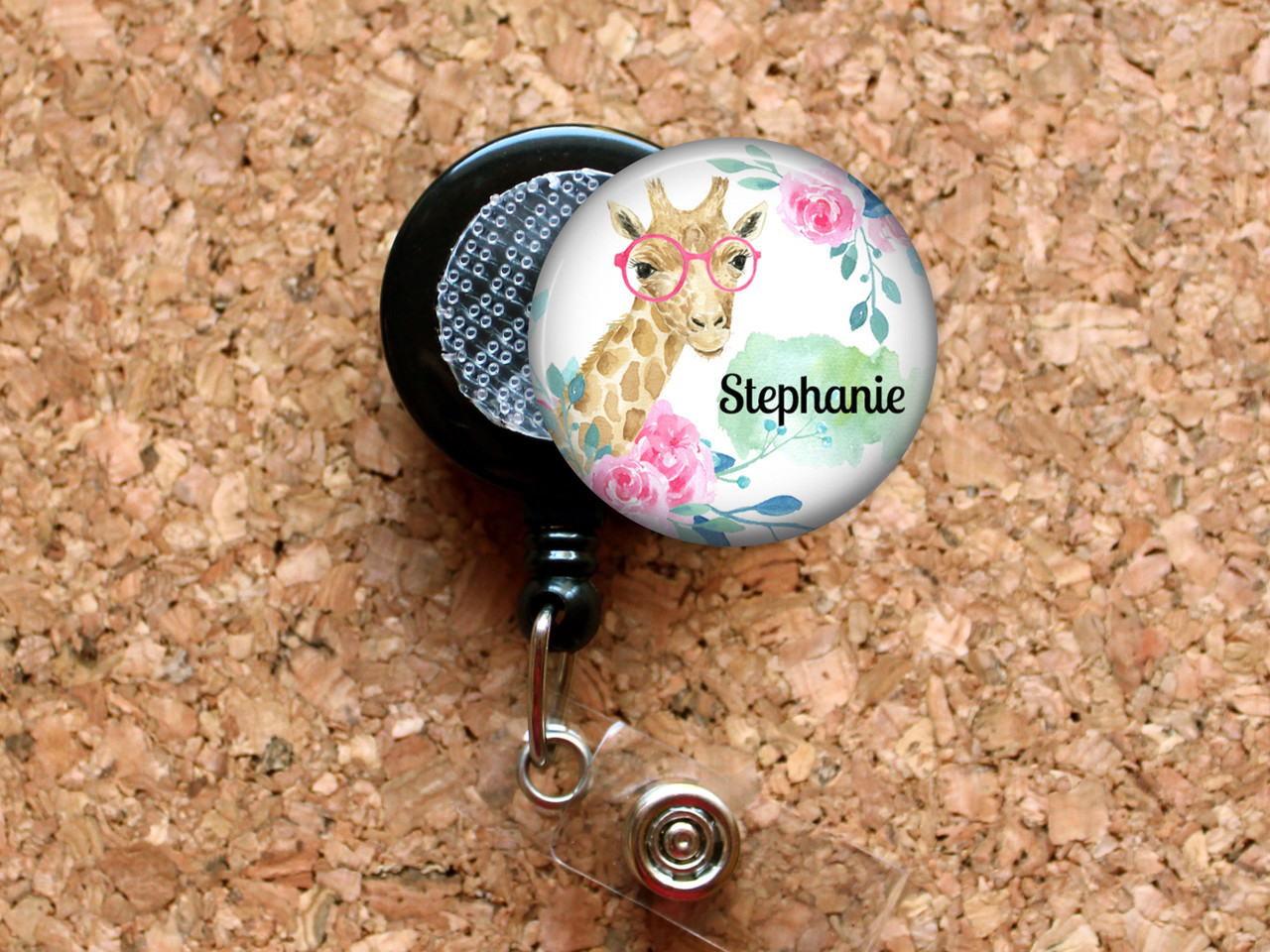 Giraffe retractable badge reel