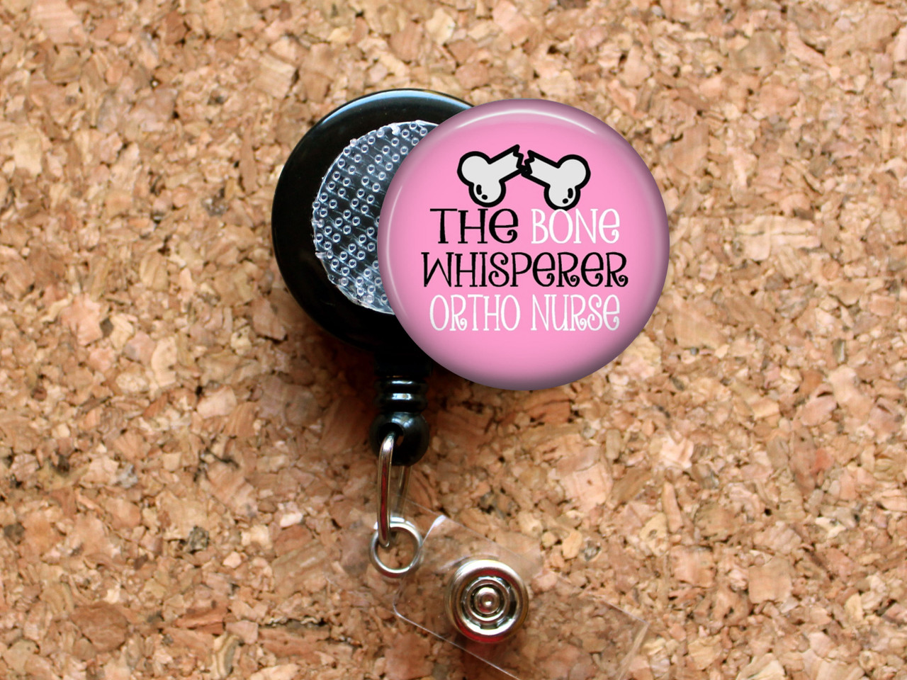 Ortho Retractable ID Badge Reel, Lanyard, or Carabiner (20 Designs) - The Badge  Patch (A Crystal Garden LLC)