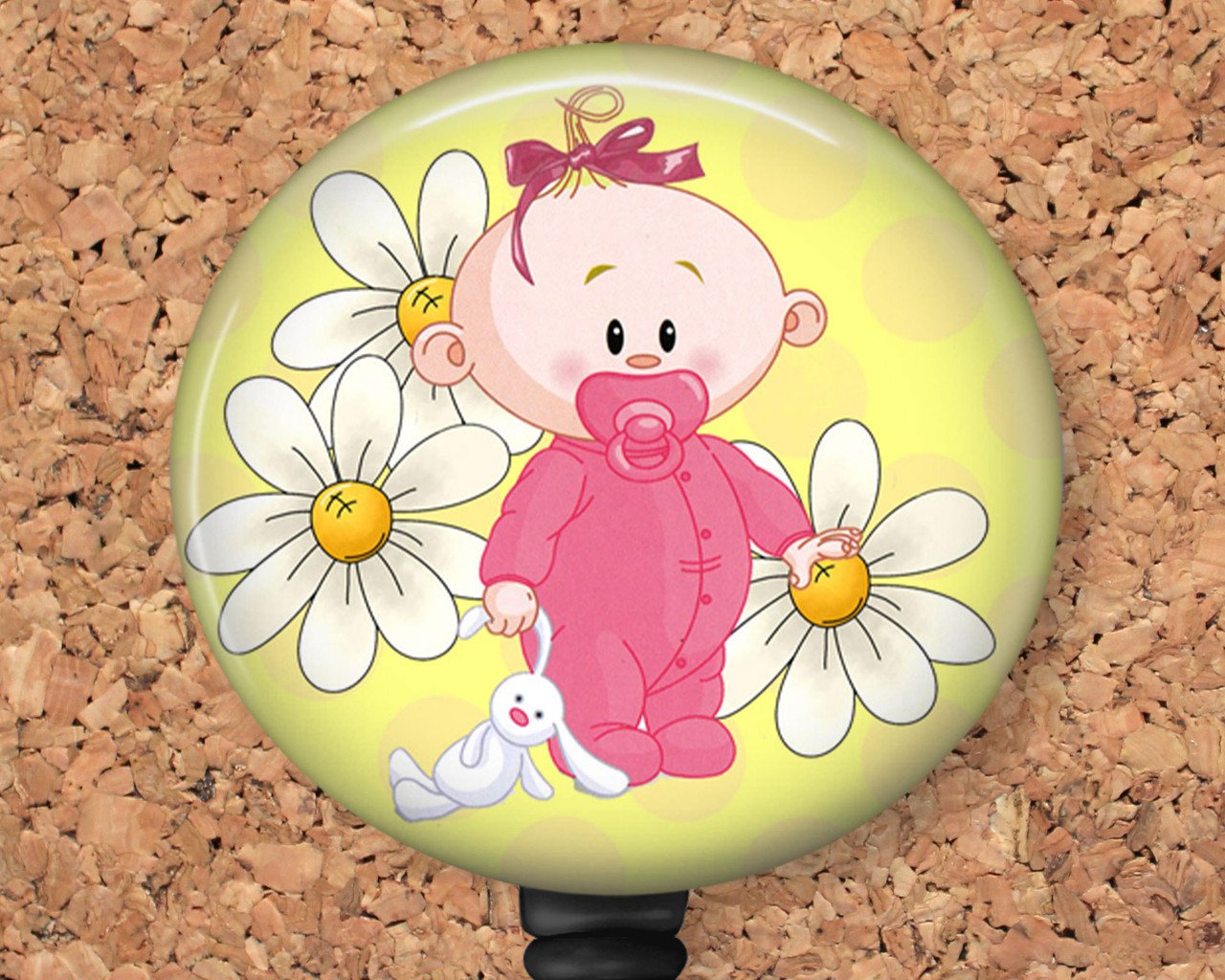 Cute Babies Retractable ID Badge Reel, Lanyard, or Carabiner (12 Designs) -  The Badge Patch (A Crystal Garden LLC)