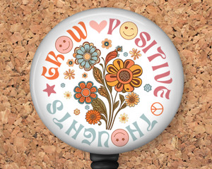 Badge Reel ID Holders - Button Badge Reels - Inspirational/Motivational  Designs - The Badge Patch (A Crystal Garden LLC)