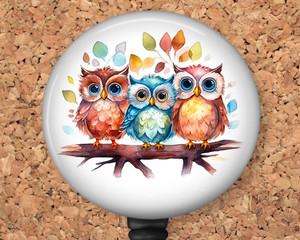 Owls Retractable ID Badge Reel, Lanyard, or Carabiner - The Badge Patch (A  Crystal Garden LLC)