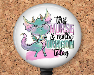 This Nurse Is Really Dragon Retractable ID Badge Reel, Lanyard, or Carabiner