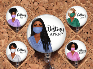 Black African American Nurse Retractable ID Badge Reel, Lanyard, or  Carabiner (16 Designs, 36 Colors) - The Badge Patch (A Crystal Garden LLC)