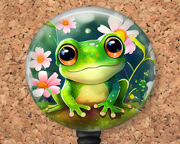 frog badge reel id holder