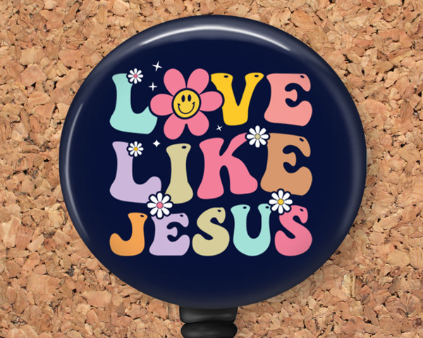 Love Like Jesus Retractable ID Badge Reel, Lanyard, or Carabiner