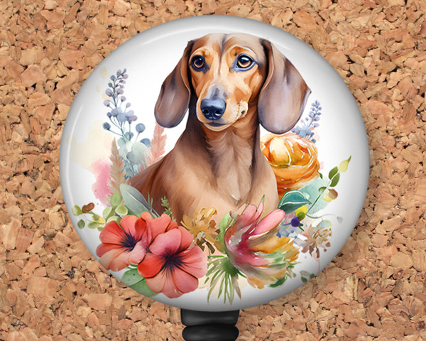 Dachshund  Retractable ID Badge Reel, Lanyard, or Carabiner