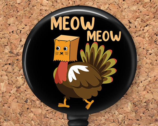 Funny Turkey Retractable ID Badge Reel, Lanyard, or Carabiner